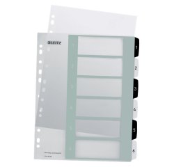 Intercalaires en plastique WOW, numéroté, 1-6