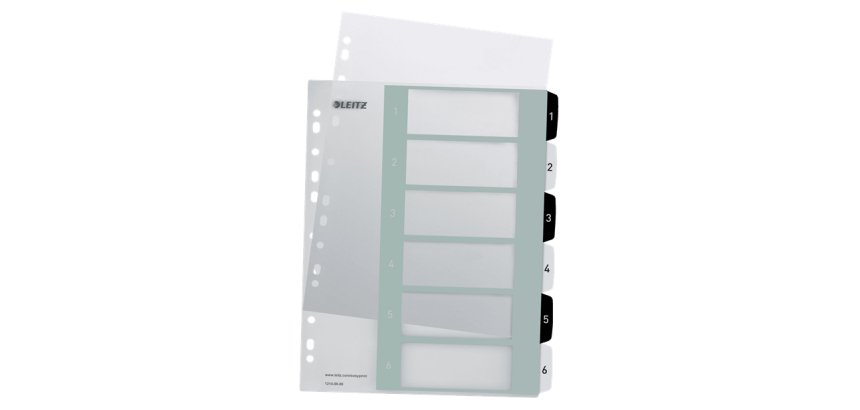 Intercalaires en plastique WOW, numéroté, 1-6