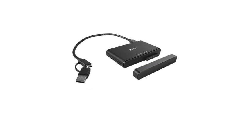 Lindy 43359 base de conexión para disco duro USB 3.2 Gen 2 (3.1 Gen 2) Type-C Negro