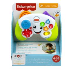 Fisher-Price Laugh & Learn Controller Gioca & Impara Ridi & Impara - Edizione multilingue, Joystick Giocattolo Musicale per l'Infanzia con Luci e Contenuti Educativi, Giocattolo per Bambini 6+ Anni
