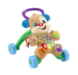 Fisher-Price Cagnolino Primi Passi - Ridi & Impara, Edizione multilingue, giocattolo musicale per camminare; Giocattolo per Neonati e Bambini da 6+ mesi