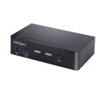 StarTech.com Switch KVM USB C - KVM DisplayPort à 2 ports Vidéo HDR UHD 4K 60Hz - Audio 3.5, Hub 5Gbps 4x USB HID et 2x USB 1 3.2 Gen 1 - Commutateur KVM USB Type-C - Compatible Thunderbolt 3/4