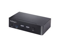 StarTech.com Switch KVM USB C - KVM DisplayPort à 2 ports Vidéo HDR UHD 4K 60Hz - Audio 3.5, Hub 5Gbps 4x USB HID et 2x USB 1 3.2 Gen 1 - Commutateur KVM USB Type-C - Compatible Thunderbolt 3/4