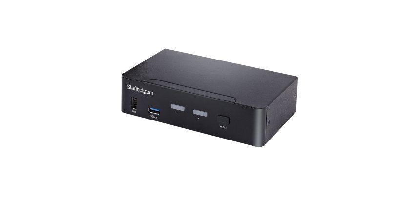 StarTech.com Switch KVM USB C - KVM DisplayPort à 2 ports Vidéo HDR UHD 4K 60Hz - Audio 3.5, Hub 5Gbps 4x USB HID et 2x USB 1 3.2 Gen 1 - Commutateur KVM USB Type-C - Compatible Thunderbolt 3/4