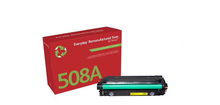 Toner remanufacturé Jaune Everyday™ de Xerox compatible avec HP 508A (CF362A), Capacité standard