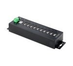 StarTech.com Hub USB 2.0 a 10 porte, hub di ricarica robusto con protezione ESD livello 4, Moltiplicatore di porte USB-A industriale montabile su DIN/parete/scrivania, splitter/sdoppiatore USB con porte bloccabili