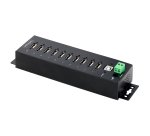StarTech.com Hub USB 2.0 a 10 porte, hub di ricarica robusto con protezione ESD livello 4, Moltiplicatore di porte USB-A industriale montabile su DIN/parete/scrivania, splitter/sdoppiatore USB con porte bloccabili