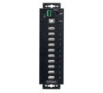 StarTech.com Hub USB 2.0 a 10 porte, hub di ricarica robusto con protezione ESD livello 4, Moltiplicatore di porte USB-A industriale montabile su DIN/parete/scrivania, splitter/sdoppiatore USB con porte bloccabili
