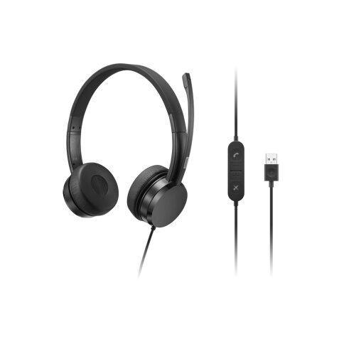 Lenovo 4XD1K18260 écouteur/casque Avec fil Arceau Musique/Quotidien USB Type-A Noir