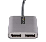 StarTech.com Hub USB-C MST à 2 ports - Adaptateur Multi-Moniteur USB Type-C vers 2x DisplayPort pour Ordinateur Portable - Dual-DP jusqu'à 4K 60Hz avec DP 1.4 Alt Mode & DSC - HDR - Câble de 30 cm - Windows Uniquement