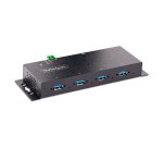 StarTech.com Hub USB 3.0 5Gbps à 4 Ports Industriel - Hub USB pour PC Portable avec Protection contre les Surtensions - Splitter USB 3.0 Montable sur Mur - Station de Charge USB à Verrouillage, Gros Calibre