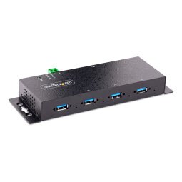 StarTech.com 4-Port Industrial USB 3.0 5Gbps Hub, Rugged USB Hub w/15kV Air/8kV Contact ESD and Surge Protection, DIN/Wall/Desk Mountable US