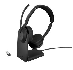 Jabra Evolve2 55 Casque Avec fil &sans fil Arceau Bureau/Centre d'appels Bluetooth Socle de chargement Noir