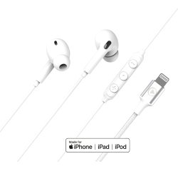 Oreillette et Kit mains-libres Force Play Force Play Kit piéton Intra Lightning Blanc