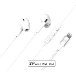 Oreillette et Kit mains-libres Force Play Force Play Kit piéton Intra Lightning Blanc