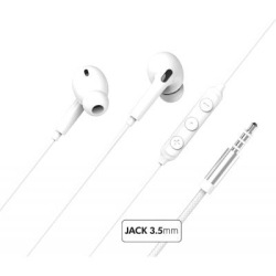 Oreillette et Kit mains-libres Force Play Force Play Kit piéton Intra Jack 3.5mm Blanc