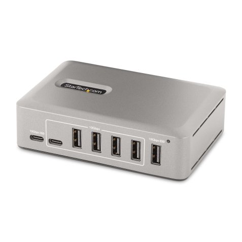 StarTech.com 10-Port USB-C Hub, 8x USB-A + 2x USB-C, Self-Powered w/ 65W Power Supply, USB 3.1 10Gbps Hub w/ BC1.2 Charging, Desktop/Laptop USB Hub with 3ft Locking USB-IF Certified Cable - USB Expansion Hub (10G8A2CS-USB-C-HUB) - Hub - 10 Anschlüsse