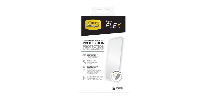 OtterBox Protecteur d'écran Alpha Flex pour Galaxy S23 Ultra, Protection ultra solide contre les fissures et les éclats, résistant aux éclats, protection antimicrobienne