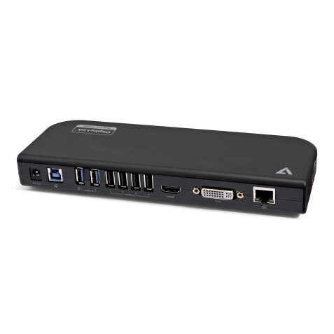 V7 UDDS2 base para portátil y replicador de puertos Acoplamiento USB 2.0 Negro