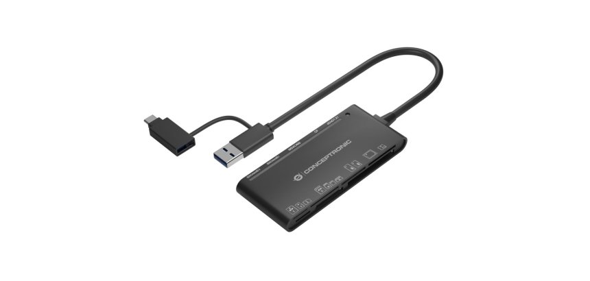 Conceptronic StreamVault BIAN03B lector de tarjeta USB 3.2 Gen 1 (3.1 Gen 1) Type-A Negro