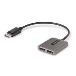 StarTech.com Répartiteur DisplayPort 1.4 pour Deux Moniteurs, Adaptateur DisplayPort vers 2x DP pour Plusieurs Moniteurs, Hub MST pour Ordinateur 5K 60Hz, Câble Extra-Long Intégré - Windows Uniquement