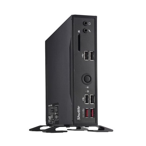 Shuttle XPC slim Barebone DS20U3V2, i3-10110U, 2x LAN (1xGbit, 1x 2.5Gbit), 1xCOM, 1xHDMI, 1xDP, fanless, fonctionnement permanent 24/7