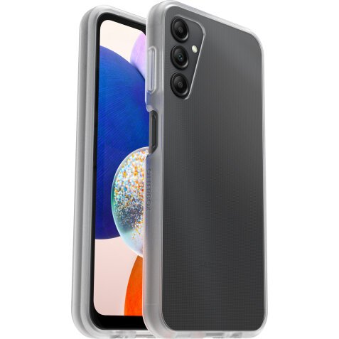 OtterBox Funda para Galaxy A14 5G React,resistente a golpes y caídas,Ultra-fina, Protectora,Testada con los estándares Militares anticaídas,Antimicrobiana, Negro, sin pack Retail