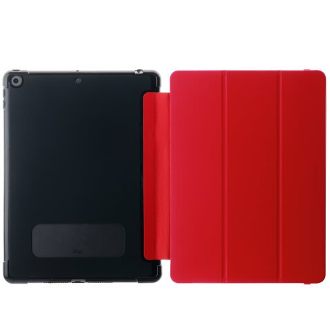 OtterBox Coque React Folio pour iPad 8th/9th gen, Antichoc, anti-chute, étui folio de protection fin, testé selon les normes militaires, Rouge, livré sans emballage