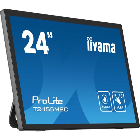 iiyama T2455MSC-B1 Écran d'affichage dynamique Écran plat de signalisation numérique 61 cm (24") LED 400 cd/m² Full HD Noir Écran tactile