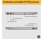 HP 15-fc0151nf AMD Ryzen™ 5 7520U Ordinateur portable 39,6 cm (15.6") Full HD 16 Go LPDDR5-SDRAM 512 Go SSD Wi-Fi 6 (802.11ax) Windows 11 Home Argent