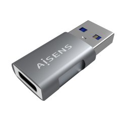 AISENS Mini Adaptador USB 3.2 GEN2 10G 3A, Tipo USB-C/H-A/M, Gris
