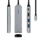 AISENS USB-C dock 5 en 1, USB-C a 1xHDMI, 1xRJ45, 2xUSB, 1xPD, Gris, 15 cm