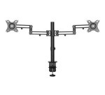 StarTech.com Support Double Écran - Support de Bureau pour Moniteurs VESA jusqu'à 32"(8kg) - Bras Articulé Ergonomique avec Pince - Réglable en Hauteur/Inclinaison/Rotation/Tourner