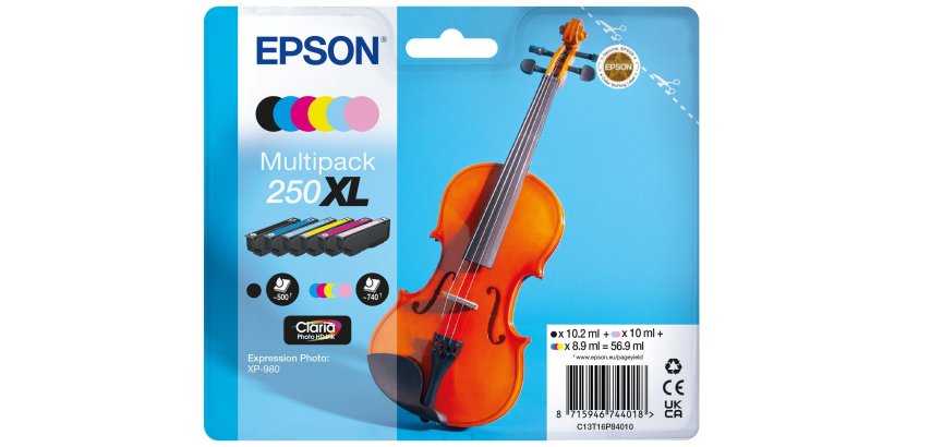 Epson 250XL Violin Claria Photo HD ink cartridge 6 piece(s) Original High yield (XL) Black, Cyan, Light Cyan, Light Magenta, Magenta, Yellow