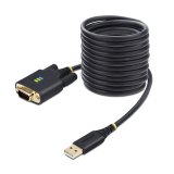 StarTech.com Adaptateur USB vers Série de 3m - COM Rétention, Câble Adaptateur/Convertisseur USB RS232, Vis/Écrous Interchangeables, USB-A vers DB9 RS232, FTDI IC, Protection ESD, Windows/macOS/Linux