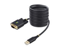 StarTech.com Cable Adaptador USB a Serie de 3m - Retención COM - FTDI - USB a DB9 RS232 Serial - Tornillos Intercambiables - Protección ESD - Windows/macOS/Linux