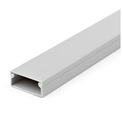 StarTech.com Solida canalina per la gestione dei cavi con coperchio, 38mm L x 16mm H - 2m L, canale singolo in PVC per rete/cavo di alimentazione, nascondiglio per cavi a parete, massimo 30 cavi, omologati UL