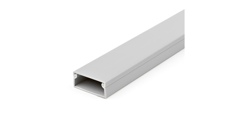 StarTech.com Solida canalina per la gestione dei cavi con coperchio, 38mm L x 16mm H - 2m L, canale singolo in PVC per rete/cavo di alimentazione, nascondiglio per cavi a parete, massimo 30 cavi, omologati UL