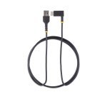 StarTech.com 2m USB-A naar USB-C Laadkabel, Robuuste Haakse Fast Charge & Sync Kabel, 3A, USB 2.0, TPE Mantel en Aramidevezels - Zwarte USB Oplaadkabel