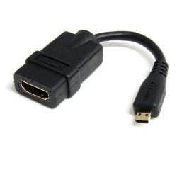 Adaptador Micro HDMI a HDMI - Vídeo 4K 30Hz -Cable Adaptador Dongle Micro HDMI Tipo D de Alta Velocidad a HDMI 1.4 - para Monitores o TV HDMI Ultra HDs - Macho a Hembra
