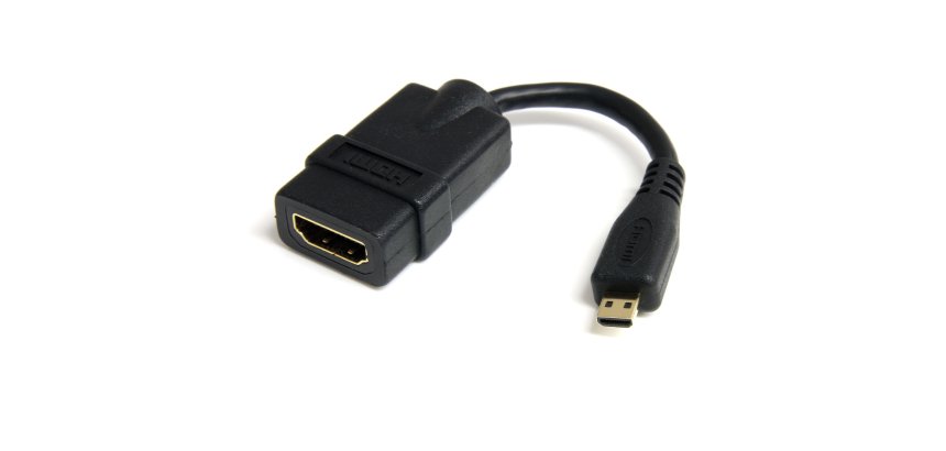 Adaptador Micro HDMI a HDMI - Vídeo 4K 30Hz -Cable Adaptador Dongle Micro HDMI Tipo D de Alta Velocidad a HDMI 1.4 - para Monitores o TV HDMI Ultra HDs - Macho a Hembra
