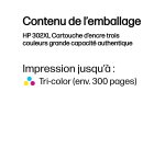 HP 302XL Cartouche d’encre trois couleurs grande capacité authentique