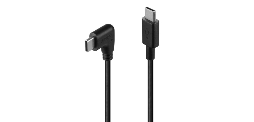 Lindy Câble USB 2.0 Type C de 1m, angle droit à 90°, PD 60W