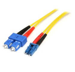 StarTech.com Cable Adaptador de Red de 1m Monomodo Dúplex Fibra Óptica LC-SC - Patch Duplex Modo Sencilla