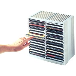 Tour rangement fellowes spring ressorts rangement vertical 30 cd 18 cd supplémentaires total 48 cd noir