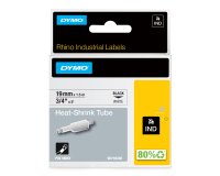 DYMO Rhino Industrial Heat-Shrink Cable Label Tubes | 19 mm x 1.5 m | Black Print on White | Self-Adhesive | for Rhino Label Makers