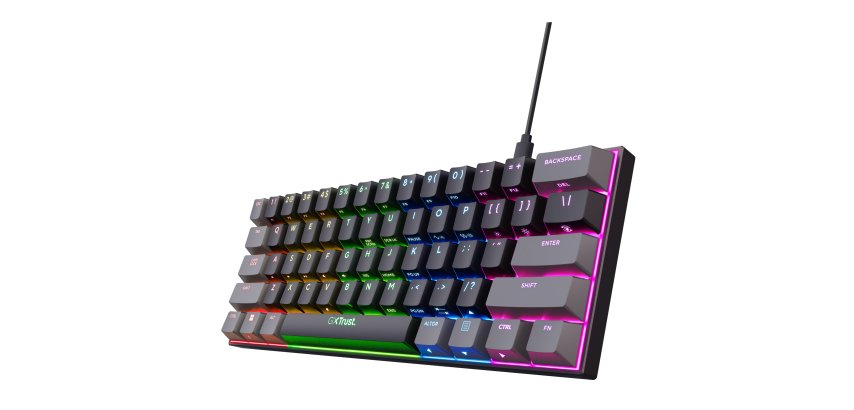 Trust GXT 867 Acira clavier Gaming USB Français Noir, Gris