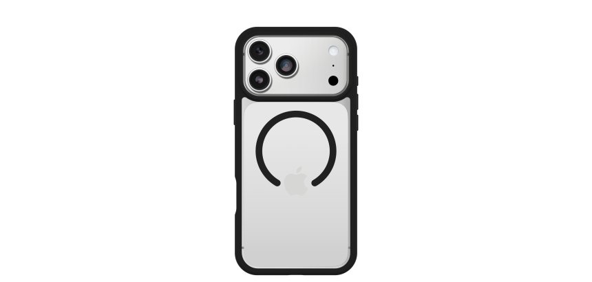 OtterBox React MagSafe Series para Apple iPhone 17 Pro Max, negro Crystal, transparente/negro