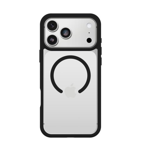 OtterBox React MagSafe Series para Apple iPhone 17 Pro Max, negro Crystal, transparente/negro