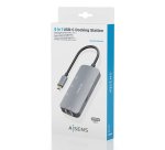 AISENS USB-C Dock 6 En 1, USB-C a 1xHDMI, 1xRJ45, 3xUSB-A, 1xUSB-C PD, Gris, 15cm